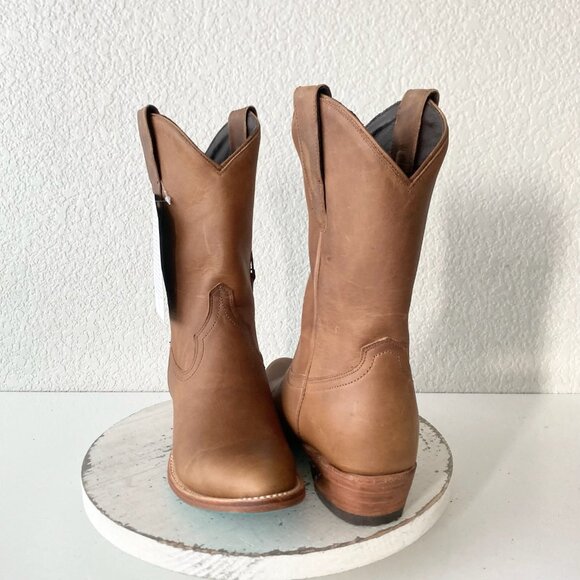 NE WLane PLAIN JANE Midi Boots Womens Cowboy Boots 7 Western Brown Cowgirl Short - Picture 1 of 11